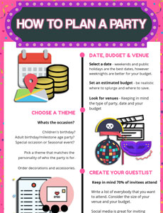 how to plan a party infographic